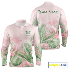 Load image into Gallery viewer, Personalized Green And Pink Tropical Pattern Custom Golf Polo Shirt For Men Golf Team Clothes NYN2864