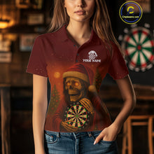 Load image into Gallery viewer, Custom Grim Reaper Dartboard Christmas Dart Polo Shirt For Women Xmas Dart Outfit Jersey NYN1451
