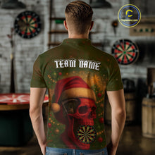 Load image into Gallery viewer, Custom Santa Skull Dartboard Christmas Dart Polo Shirt For Men Xmas Tree Dart Team Jersey NYN1454