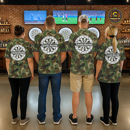Custom Military Army Camouflage Darts Polo 1/4-Zip Shirt For Men US Flag Darts Team Jersey NYN4545