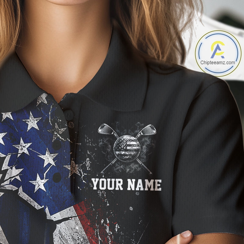 Texas Flag Grunge Golf Polo Shirt For Women Custom US Flag Patriotic Golf Tournament Shirts NYN4931