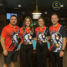 Load image into Gallery viewer, Black And Orange Claws 8 Ball &amp; 9 Ball Women Polo Shirts Custom Eagle Billiard Team Apparel NYN3296