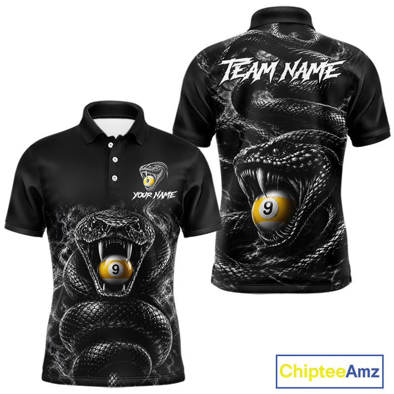 Grey Smokes Cobra Billiard Pool Jersey Polo & 1/4-Zip Custom Cobra 9 Ball Billiard Shirt For Men NYN4603