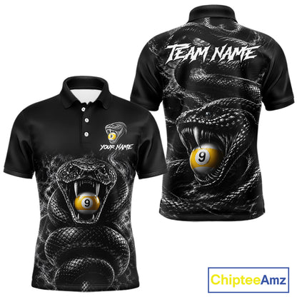 Grey Smokes Cobra Billiard Pool Jersey Polo & 1/4-Zip Custom Cobra 9 Ball Billiard Shirt For Men NYN4603