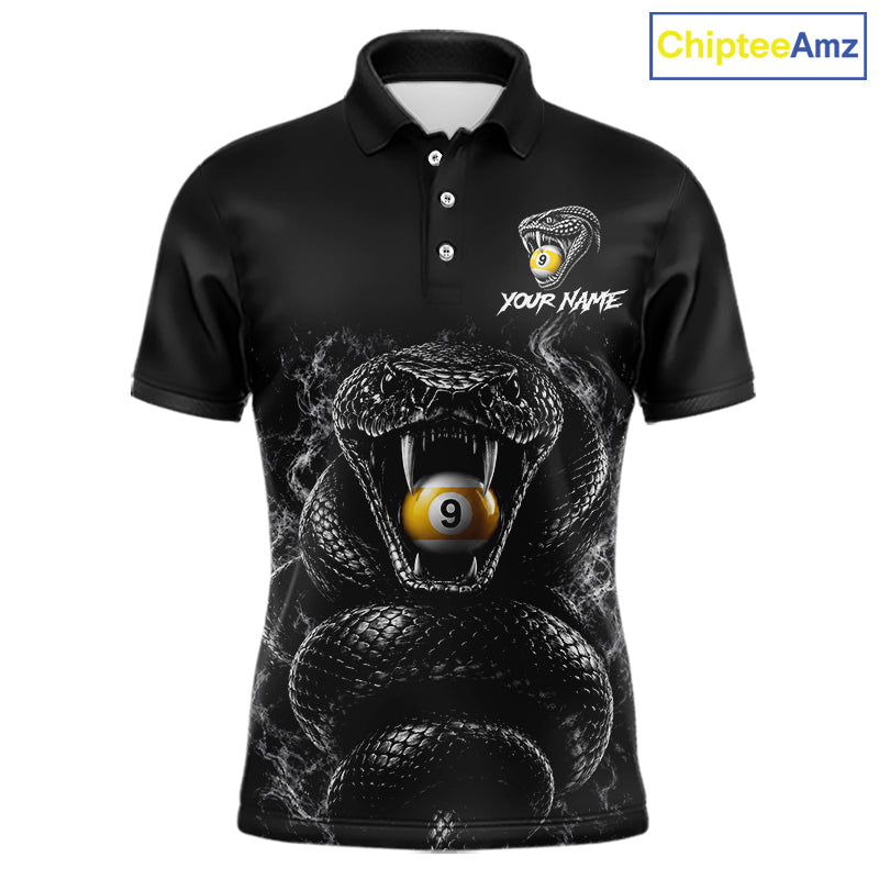 Grey Smokes Cobra Billiard Pool Jersey Polo & 1/4-Zip Custom Cobra 9 Ball Billiard Shirt For Men NYN4603
