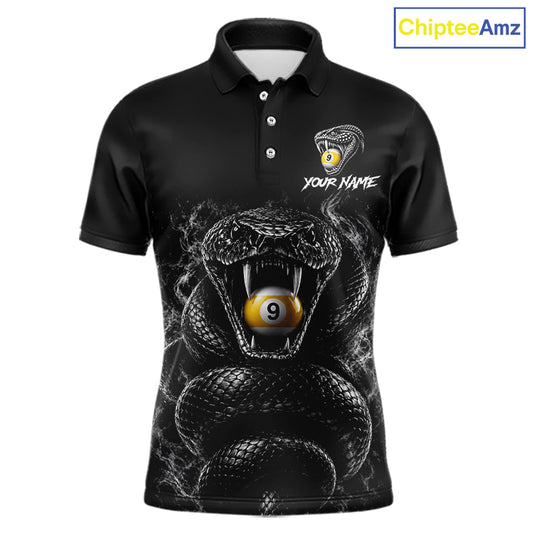 Grey Smokes Cobra Billiard Pool Jersey Polo & 1/4-Zip Custom Cobra 9 Ball Billiard Shirt For Men NYN4603