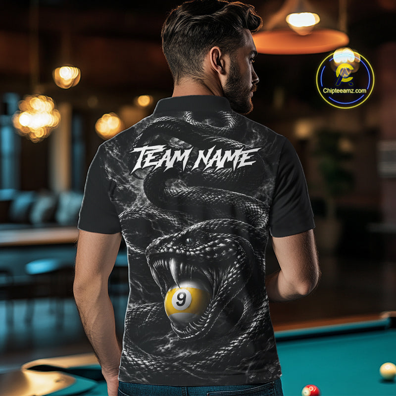 Grey Smokes Cobra Billiard Pool Jersey Polo & 1/4-Zip Custom Cobra 9 Ball Billiard Shirt For Men NYN4603