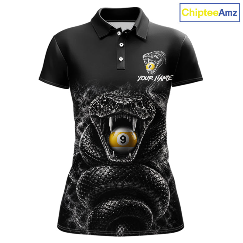 Grey Smokes Cobra Billiard Pool Jersey Polo & 1/4-Zip Custom Cobra 9 Ball Billiard Shirt For Women NYN4603