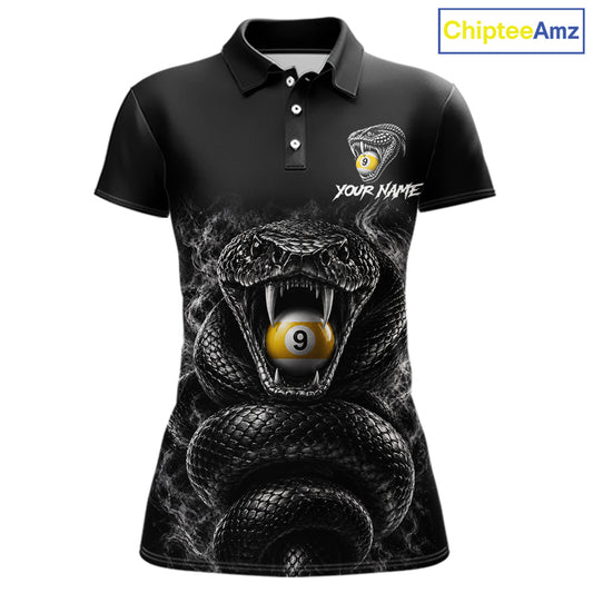 Grey Smokes Cobra Billiard Pool Jersey Polo & 1/4-Zip Custom Cobra 9 Ball Billiard Shirt For Women NYN4603