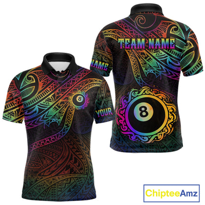 Colorful Rainbow Tribal Billiard Jersey For Men 8 Ball Billiard Uniform Billiard Team Shirts NYN2922