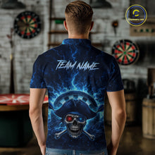 Load image into Gallery viewer, Blue Dartboard &amp; Arrow Fire Flame Pirate Dart Polo Shirts For Men Custom Dart Team Jerseys NYN2726