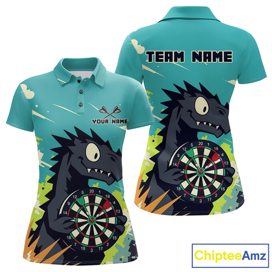 Custom Multicolor Dragon Dartboard Funny Dart Polo Shirt For Women Dart Tournament Jerseys NYN1522
