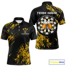 Load image into Gallery viewer, Personalized Funny Beer Cheer And Play Darts Polo &amp; 1/4-Zip Shirt For Men Beers Dart Team Jerseys NYN2946
