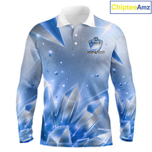 Load image into Gallery viewer, Mens Golf Polo Shirt Custom Blue-Diamond Crystal Golf Ball Custom Name Golf Shirts For Team NYN3156