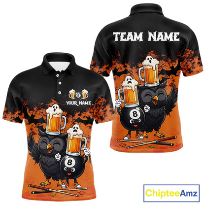 Halloween Pool Billiard Team Shirts Custom Funny Beer Owl & 8 Ball Pool Jersey For Men NYN4269