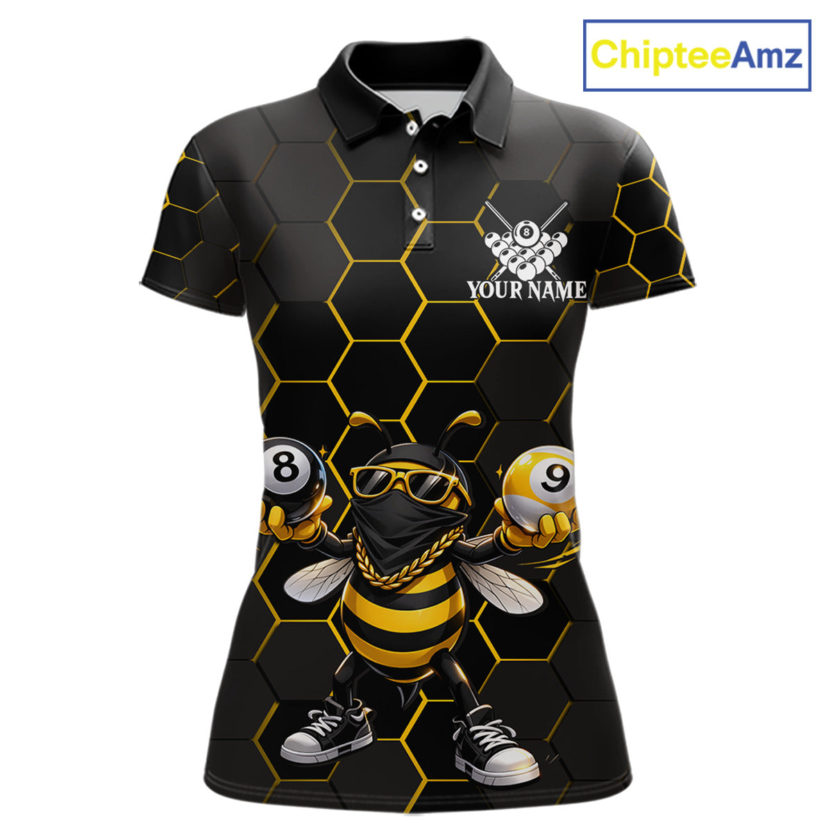 Hexagon Funny Thief-Bee 8 Ball And 9 Ball Women Billiard Pool Jersey Custom Billiard Team Appeal NYN2760