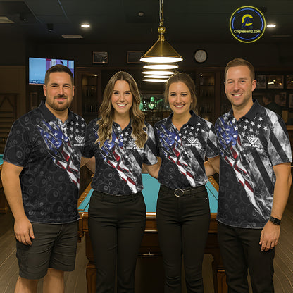 Personalized Smoke US Flag Billiard 8 Ball Camo Pool Shirt For Men Custom Patriotic Billiard Team Appeal NYN4347