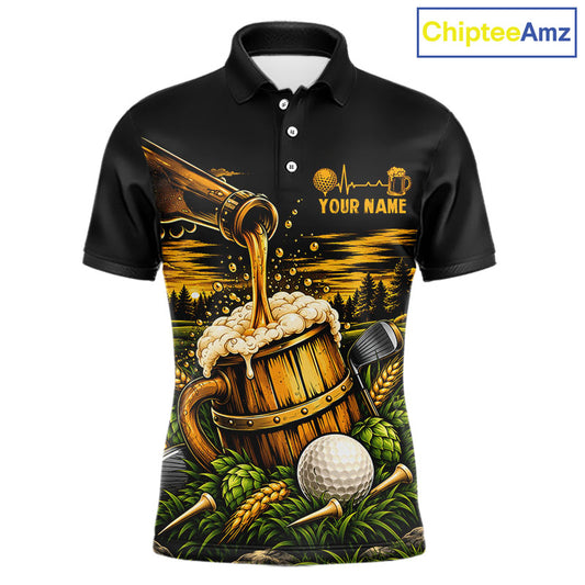 Custom Beer Pouring Golf Polo Shirt For Men Personalized Team Name Golf Tournament Apparel NYN4688