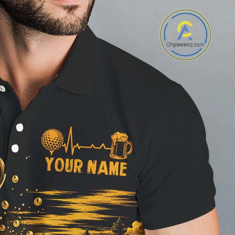 Custom Beer Pouring Golf Polo Shirt For Men Personalized Team Name Golf Tournament Apparel NYN4688