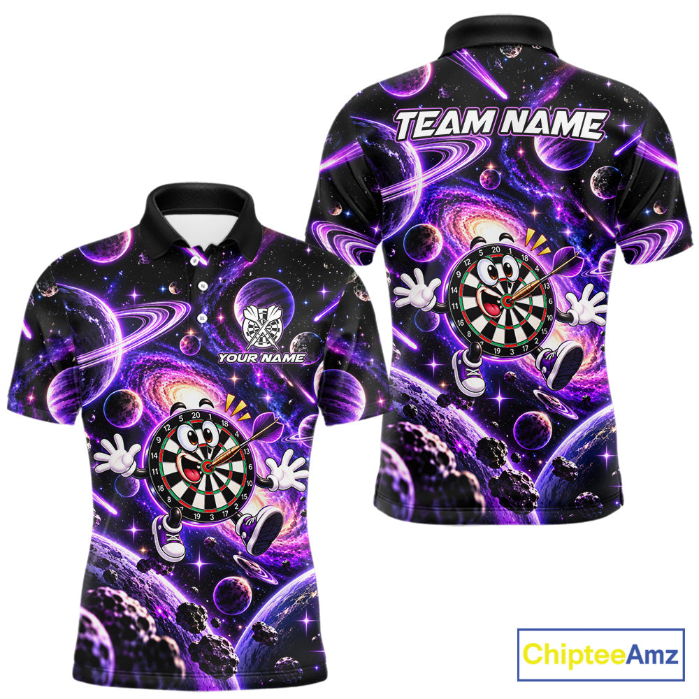 Custom Purple Galaxy Space Funny Darts Shirt For Men Personalized Darts Team Darts Fan Gift  NYN5107