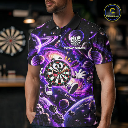 Custom Purple Galaxy Space Funny Darts Shirt For Men Personalized Darts Team Darts Fan Gift  NYN5107