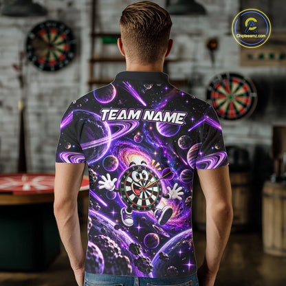 Custom Purple Galaxy Space Funny Darts Shirt For Men Personalized Darts Team Darts Fan Gift  NYN5107