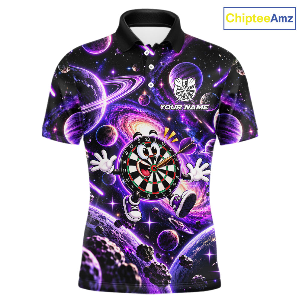 Custom Purple Galaxy Space Funny Darts Shirt For Men Personalized Darts Team Darts Fan Gift  NYN5107