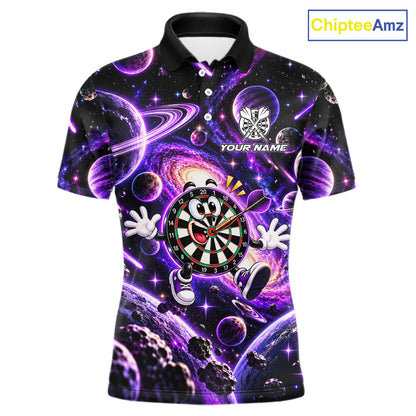 Custom Purple Galaxy Space Funny Darts Shirt For Men Personalized Darts Team Darts Fan Gift  NYN5107