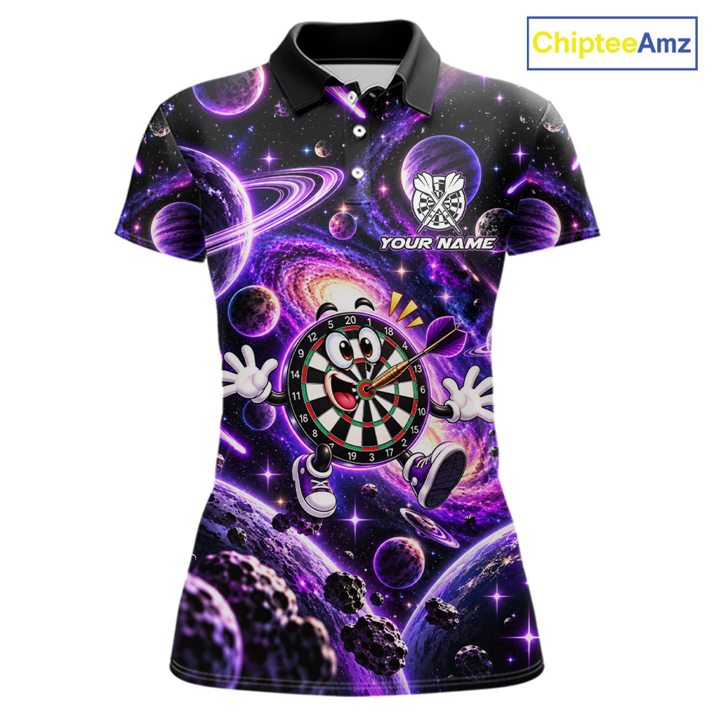 Custom Purple Galaxy Space Funny Darts Shirt For Women Personalized Darts Team Darts Fan Gift  NYN5107