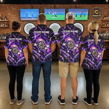 Custom Purple Galaxy Space Funny Darts Shirt For Women Personalized Darts Team Darts Fan Gift  NYN5107