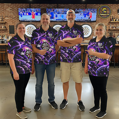 Custom Purple Galaxy Space Funny Darts Shirt For Women Personalized Darts Team Darts Fan Gift  NYN5107