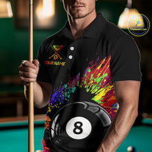 Load image into Gallery viewer, Custom Colorful Splatter Men's Billiard Ball Shirt Personalized Ball 8 Billiard Team Shirt NYN2342