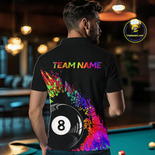Load image into Gallery viewer, Custom Colorful Splatter Men's Billiard Ball Shirt Personalized Ball 8 Billiard Team Shirt NYN2342