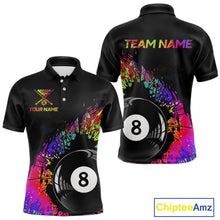 Load image into Gallery viewer, Custom Colorful Splatter Men's Billiard Ball Shirt Personalized Ball 8 Billiard Team Shirt NYN2342