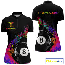 Load image into Gallery viewer, Custom Colorful Splatter Women's Billiard Ball Shirt Personalized Ball 8 Billiard Team Shirt NYN2342
