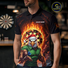 Load image into Gallery viewer, Funny Eagle Flame Dartboard Christmas Darts Polo Shirt For Men Custom Xmas Dart Jerseys NYN1853