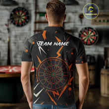 Load image into Gallery viewer, Custom Black Orange Dartboard Grunge Dart Men Polo Shirt Dart Tournament Jerseys NYN1567