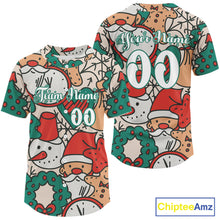 Load image into Gallery viewer, Custom Colorful Funny Christmas Baseball Shirt For Men Xmas Tree Baseball Team Jerseys NYN1571