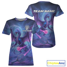 Load image into Gallery viewer, Custom Purple Holographic Dragon Women Pickleball Jerseys Pickleball Paddle League Shirts NYN2130