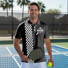 Load image into Gallery viewer, Custom Black-White Caro Pickleball Ball League Jerseys Men Pickleball Paddle Team Shirts NYN2145