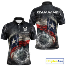 Load image into Gallery viewer, Custom Texas Flag Tornado White Thunder Darts Men Polo &amp; 1/4-Zip Shirts Dart Team Jerseys NYN2808