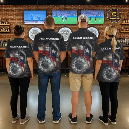 Custom Texas Flag Tornado White Thunder Darts Women Polo & 1/4-Zip Shirts Dart Team Jerseys NYN2808