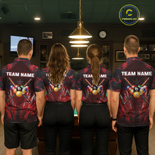 Load image into Gallery viewer, Personalized Gunge 8 Ball Pool Billiard Polo &amp; 1/4 Zip For Men Custom Red Camoflage Billiard Attire NYN3017