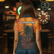 Load image into Gallery viewer, Custom Orange Spider Dartboard Halloween Dart Women Polo Shirt Grunge Dart Jerseys NYN1615