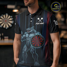 Load image into Gallery viewer, Funny Blue &amp; Red Shark Dartboard Custom Men Darts Polo Shirt Dart Tournament Jerseys NYN1905