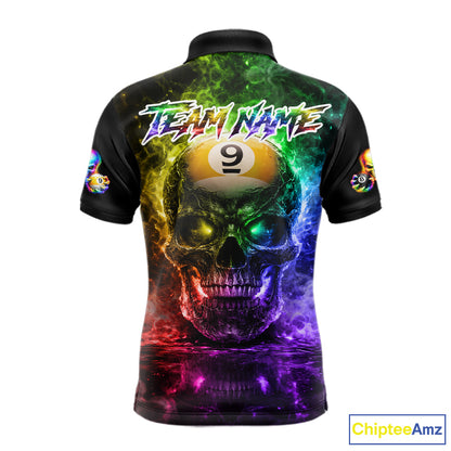 Fire Flame Skull Pool 8 Ball & 9 Ball Billiard Shirt For Men Custom Billiard Team Attire|Colorful NYN2665