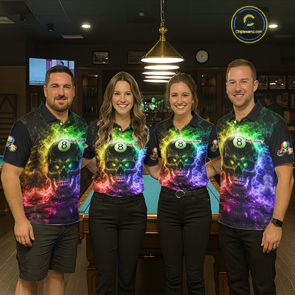 Fire Flame Skull Pool 8 Ball & 9 Ball Billiard Shirt For Men Custom Billiard Team Attire|Colorful NYN2665