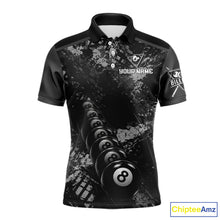 Load image into Gallery viewer, Aim Shoot Swear Repeat Ball Pool Men Polo &amp; 1/4-Zip Team Shirt Custom 8 Ball Billiards Apparel NYN2466
