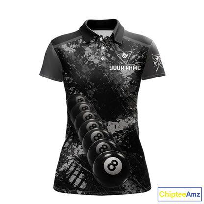Aim Shoot Swear Repeat Ball Pool Women Polo & 1/4-Zip Team Shirt Custom 8 Ball Billiards Apparel NYN2466