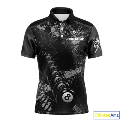 Aim Shoot Swear Repeat Holding 8 Ball Pool Men Billiard Team Shirt Custom Ball Billiards Apparel NYN2467
